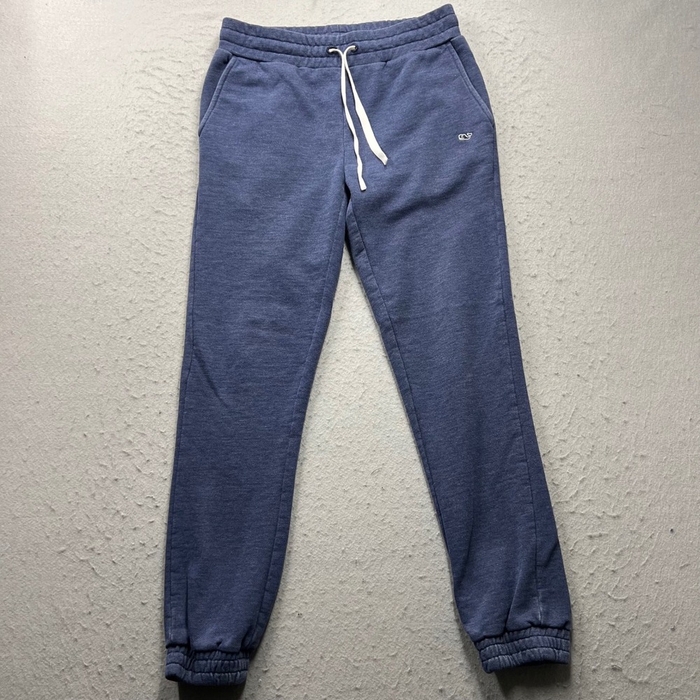Vineyard Vines Mens XS Blue Heather Jogger Sweatpants Whale Logo Drawstring 2005
